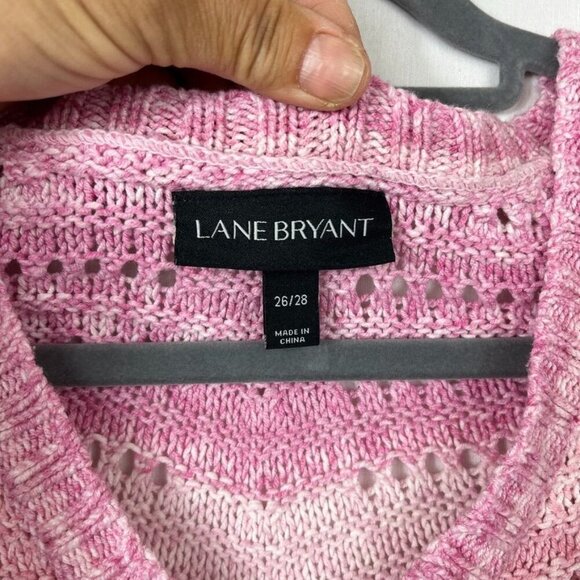 Lane Bryant Crochet Bell Sleeve Tunic Womens 26 28 Boho Pink Coverup Plus Size - Picture 5 of 7